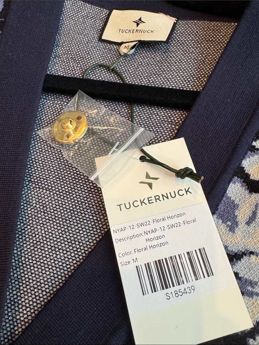 Tuckernuck Navy and White Floral Button-Front Long Cardigan - Picture 5 of 7